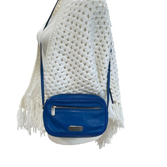 Marc By Marc Jacobs Blue Leather Crossbody Bag Coastal Minimalist Streetwear Y2K - Picture 9 of 10